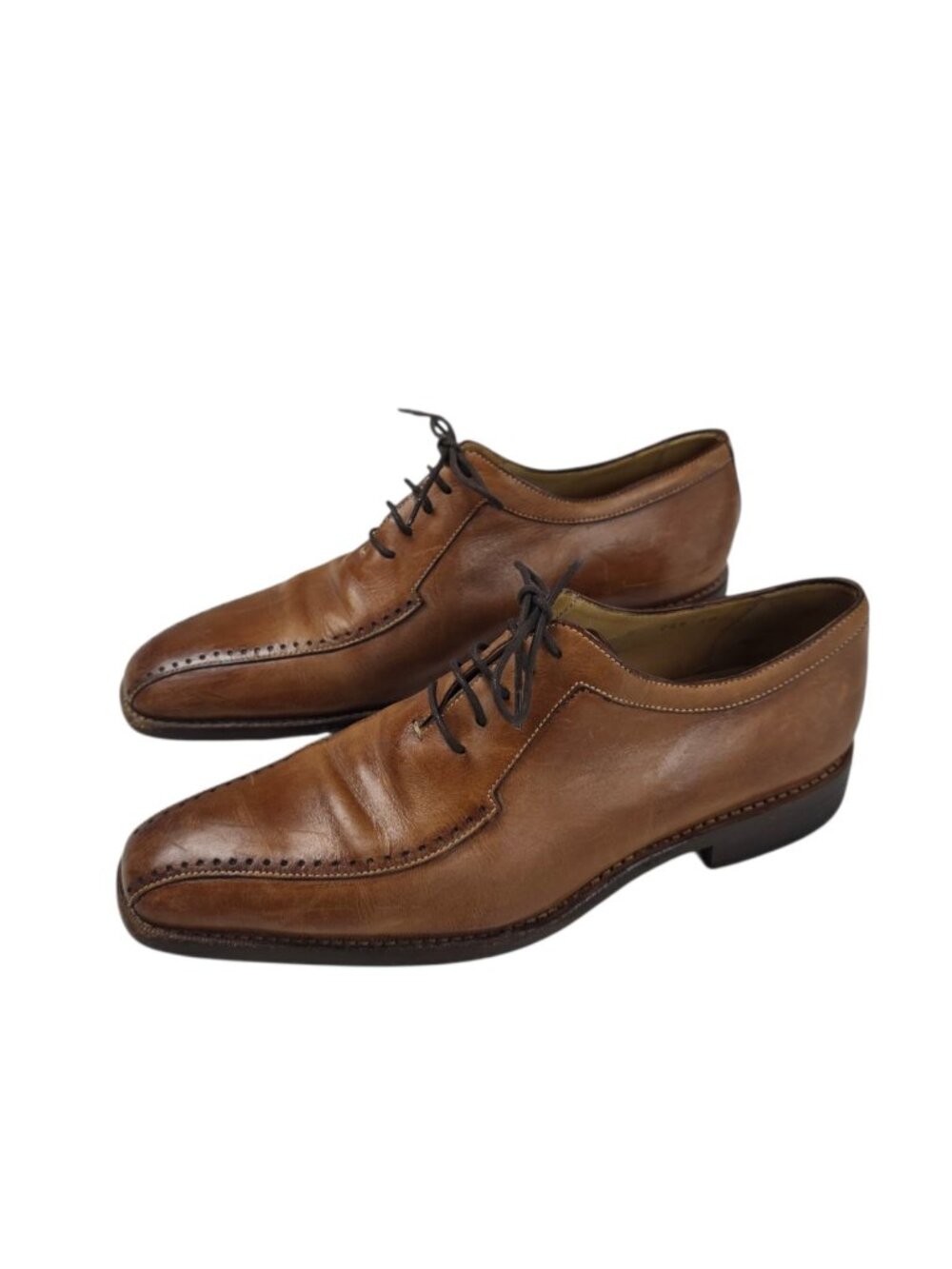 Canali Men's Leather Dress Shoes, Oxfords, Brown, Lace Up, Size 40 / US 7